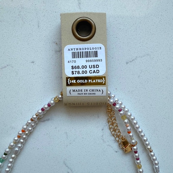 Pearl Beaded Bubble Letter Lowercase Monogram Necklaces, Set of 2 - S - NWT - Picture 6 of 6